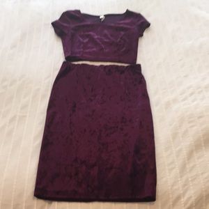 Purple velvet 2-piece set